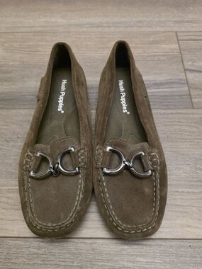 Hush Puppies Women's Brown Suede Moccasin Loafers
